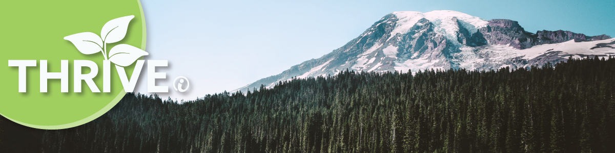 Thrive Logo over Mt. Rainier